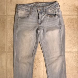 Skinny leg AE jeans.